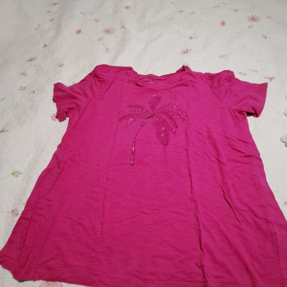 Catherines Fuchsia Palm Tree Tee